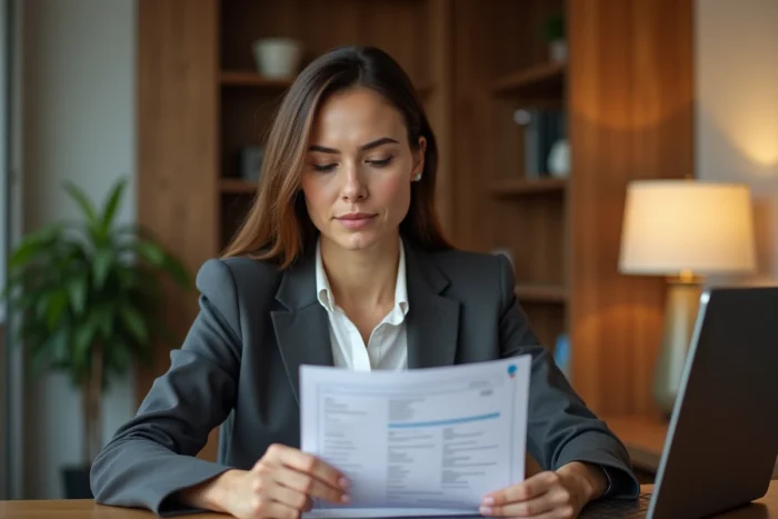 Responsable RH examinant un rapport de perte de clés dans un bureau professionnel